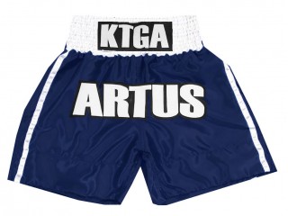 Custom  Old school Boxing Shorts : KNBXCUST-2042-Navy